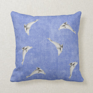 Dauphin de velours bleu coussin