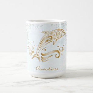 Dauphin d'or Mug de café personnalisé
