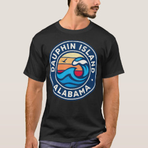 Dauphin Island Alabama AL Vintage Nautical Waves D T-Shirt