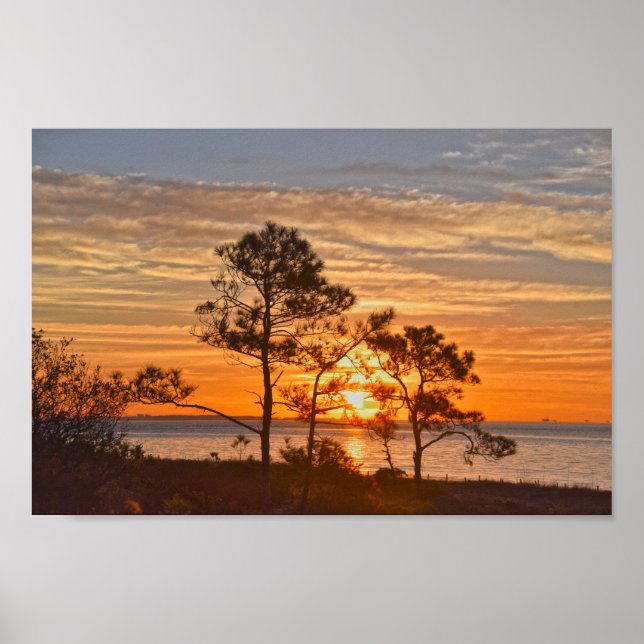 Dauphin Island Refuge Sunrise, Alabama Poster (Front)