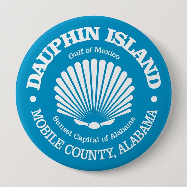 Dauphin Island (seashell) 4 Inch Round Button (Front)