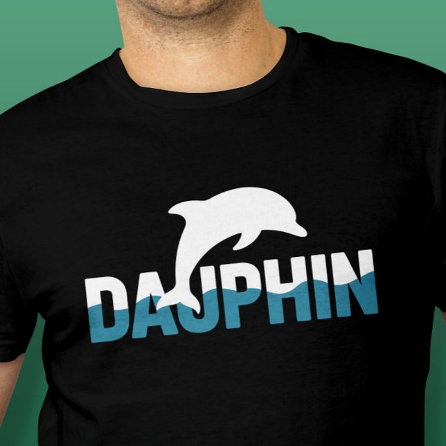 Dauphin Minimalist Dolphin Typography Design T-Shirt (Dauphin Minimalist Dolphin Typography Design)