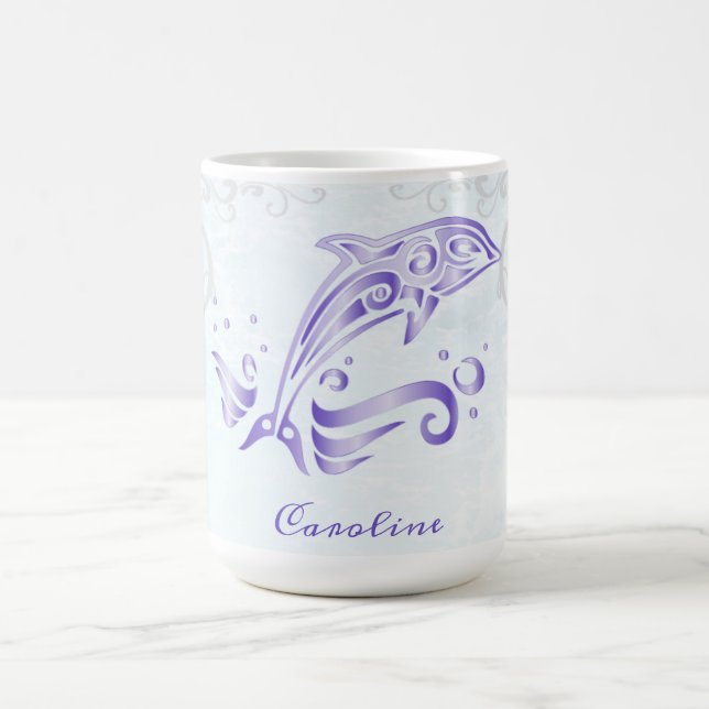 Dauphin pourpre Mug de café personnalisé (Centre)