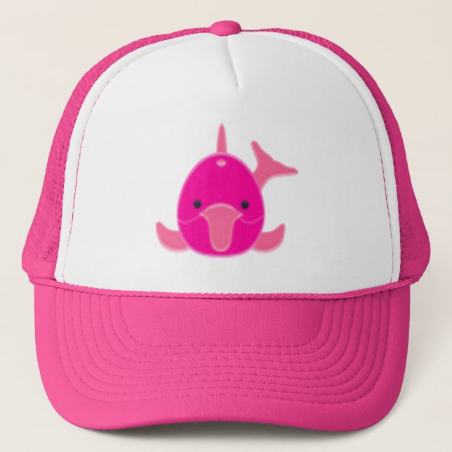 Dauphin rose sur Casquette rose (Devant)