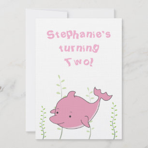 Dauphin sous le 2ème invitation de bébé