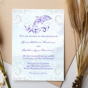 Dauphin violet Faire-part de mariage