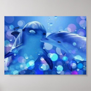Dauphins á l'huile poster