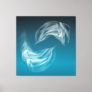 Dauphins Abstraits en Jeu Toile enveloppée