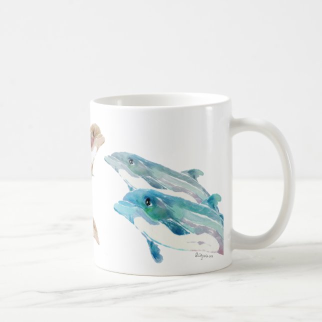 Dauphins bleus sur Mug (Droite)