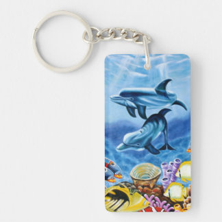 Dauphins et art tropical de poissons