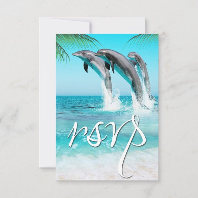 DAUPHINS JOUEURS OCÉAN TROPICAL RSVP Mariage (Devant)