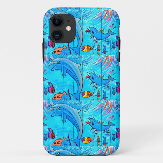 dauphins riants bleu coque (Dos)