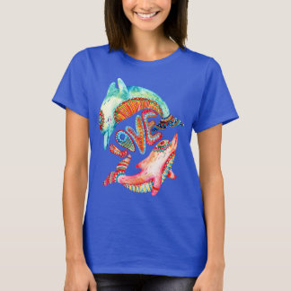 Dauphins - T-shirt bleu