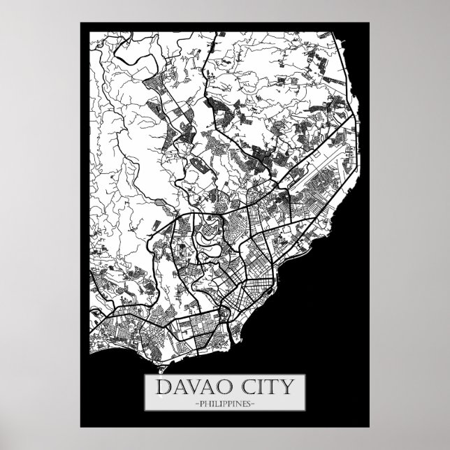 Davao City Philippines City Map Poster (Front)