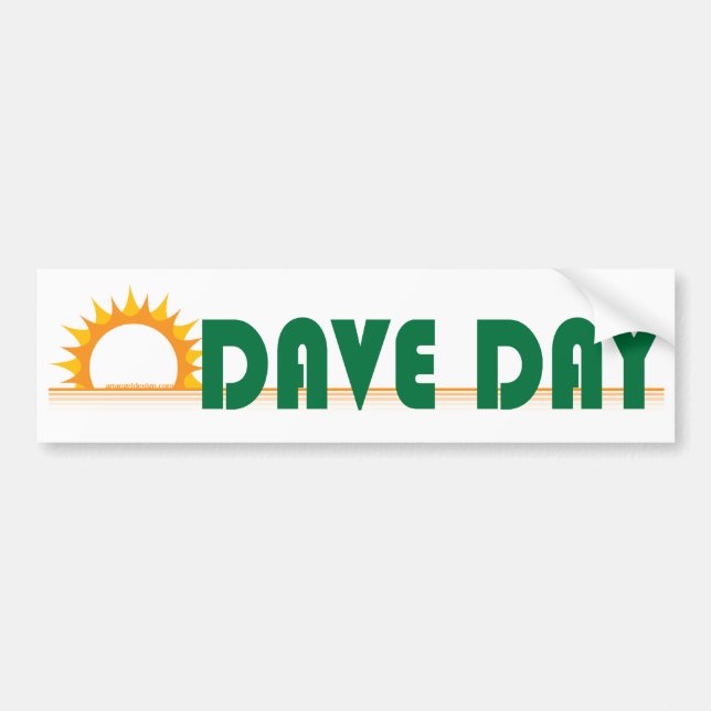 Dave Day (White) Bumper Sticker (Front)