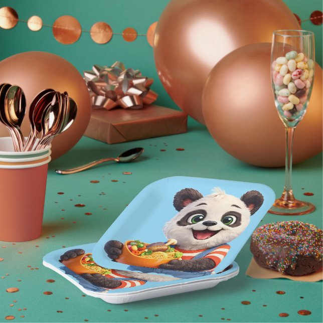 Dave, the panda joyful party snack plates (Multi)