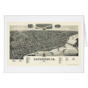 Davenport, carte panoramique d'IA - 1888