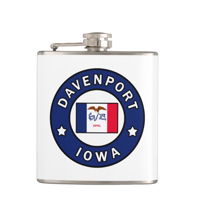 Davenport Iowa Hip Flask (Front)