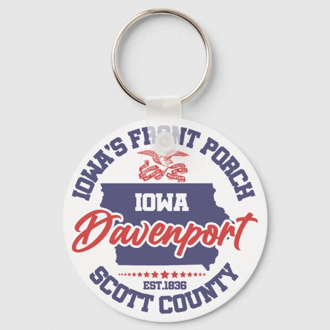 Davenport,Iowa Keychain (Front)