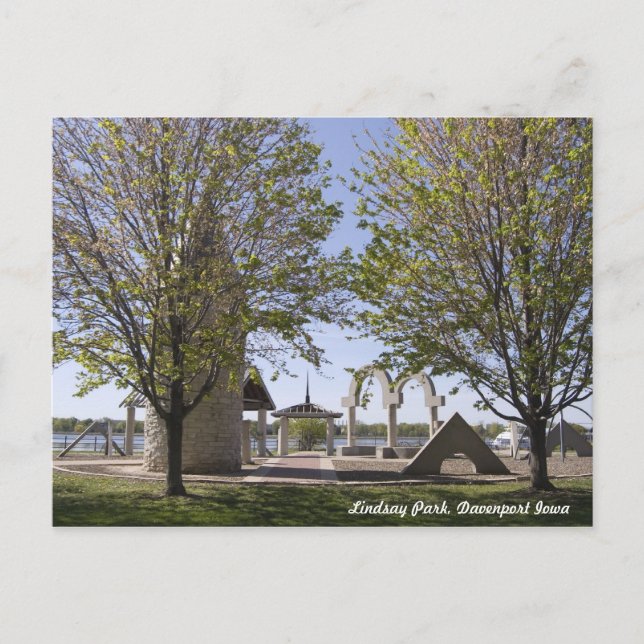 Davenport, Iowa - Lindsay Park Sculptures Carte po (Devant)
