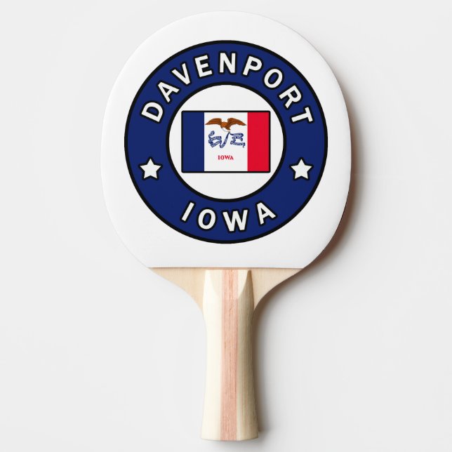 Davenport Iowa Ping Pong Paddle (Front)