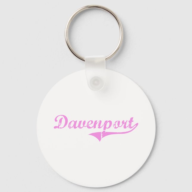 Davenport Last Name Classic Style Keychain (Front)