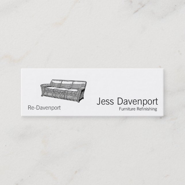 Davenport or Sofa Mini Business Card (Front)