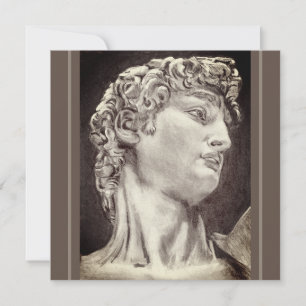 David, After Michelangelo, Pencil Drawing, Card 
