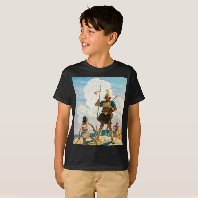 David and Goliath, 1940 by Newell Convers Wyeth T-Shirt (Front Full)