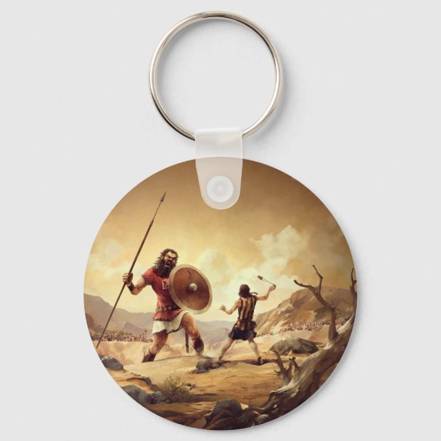 David and Goliath Keychain (Front)