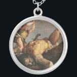 David and Goliath Silver Plated Necklace<br><div class="desc">For more like this, visit ... where conscientious quality is our mandate, and each work has been carefully selected in regards to historical impact, as well as importance within the individual artist's oeuvre... ... where every scan has been uploaded at a minimum of 5000x5000 pixels, and 300 dpi... suitible even...</div>