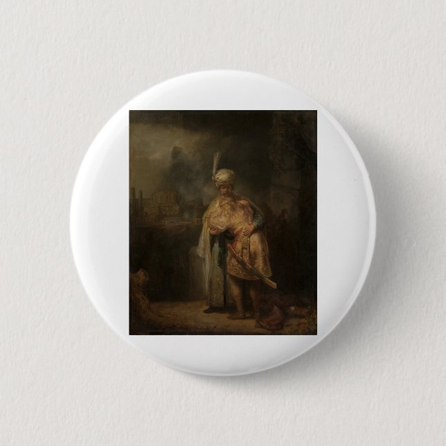 David and Jonathan - Rembrandt - c1642 2 Inch Round Button (Front)