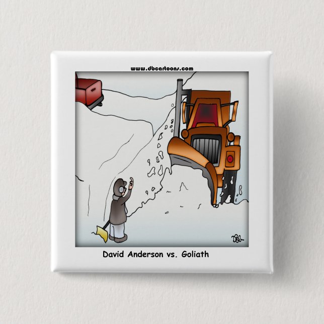 David Anderson vs. Goliath 2 Inch Square Button (Front)