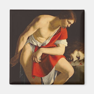 David contemplating the head of Goliath Magnet