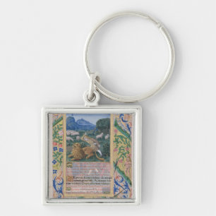 David defending his father's sheep against a keychain