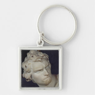 David, detail of the head, 1623-23 keychain