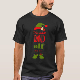 DAVID Elf Good Christmas Matching Pajama Party T-Shirt