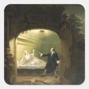 David Garrick  (1717-79) and George Anne Bellamy ( Square Sticker