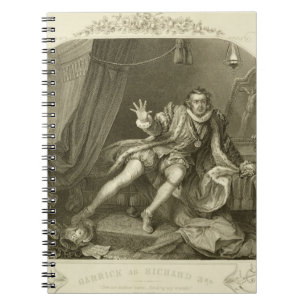 David Garrick (1717-79) as Richard III, Act V Scen Notebook