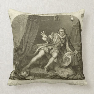 David Garrick (1717-79) as Richard III, Act V Scen Throw Pillow