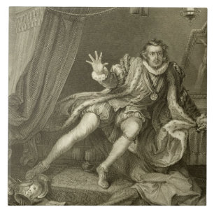 David Garrick (1717-79) as Richard III, Act V Scen Tile