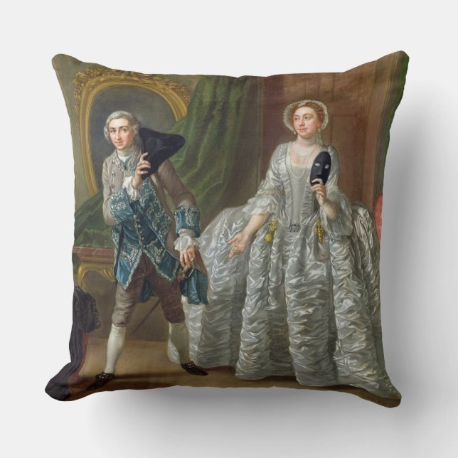 David Garrick and Mrs Pritchard in 'The Suspicious Throw Pillow (Front)