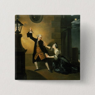 David Garrick as Jaffier and Susannah Maria 2 Inch Square Button