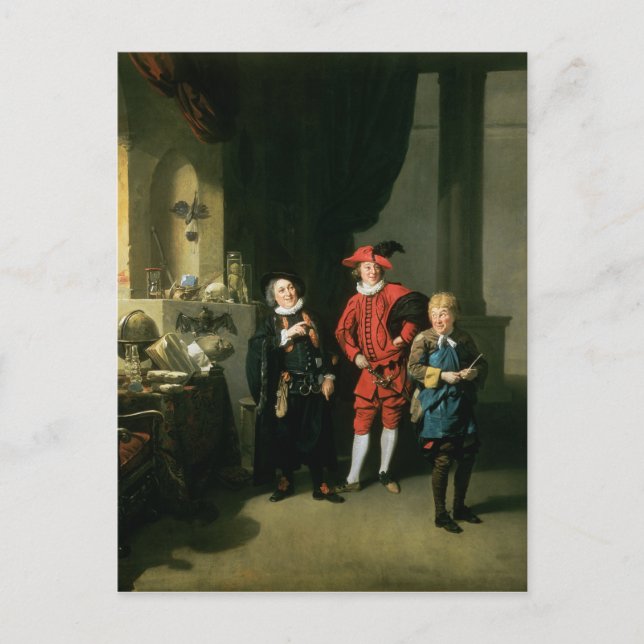 David Garrick with William Burton and John Postcard (Front)
