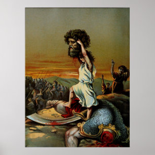 David hoisting the head of Goliath Poster