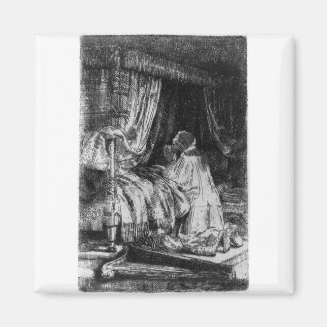 David in Prayer - Rembrandt - 1652 Magnet (Front)