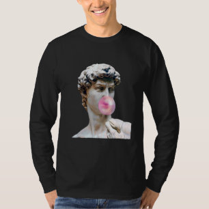 David Michelangelo Chewing Bubble Gum Statue Man W T-Shirt