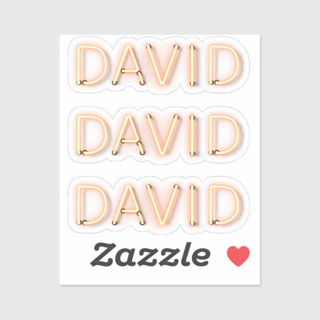 David  Name in Glowing Neon Lights (Sheet)