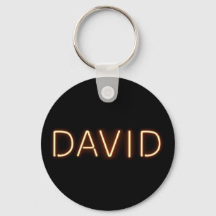 David  Name in Glowing Neon Lights Keychain