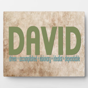 { David } Name Meaning Plaque